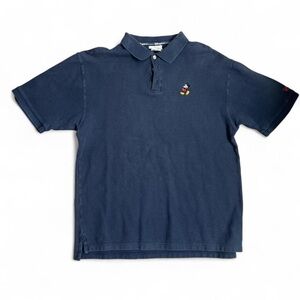 Vintage Navy Polo with Mickey Mouse Embroidered Patch
